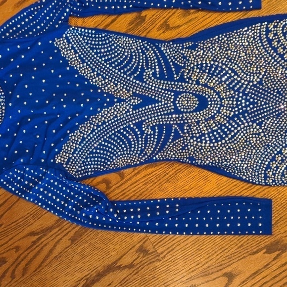 Fashion Nova over My Head sapphire  rhinestone fringe Hem sexy dress NWT. Sz XS - Picture 6 of 10